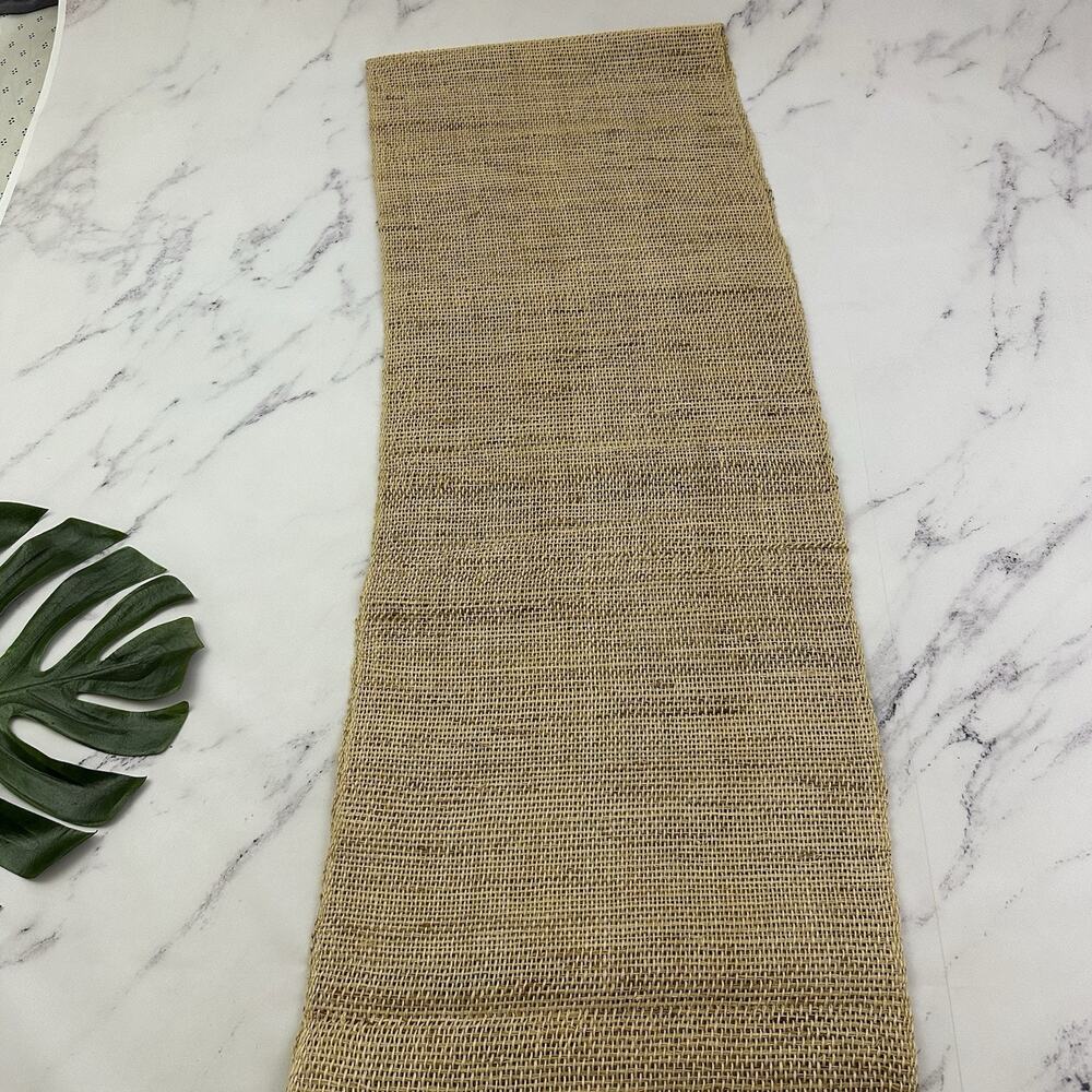 World Market Cost Plus Jute Raffia Woven Table Runner Long Boho Tropical Natural - Picture 3 of 5